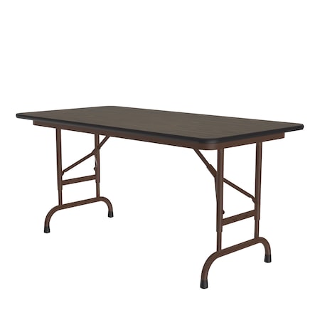 CORRELL CFA Adjustable HPL Folding Tables 24x48 Walnut CFA2448PX-01